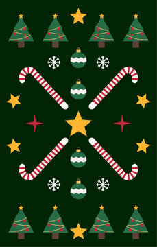 Christmas Pattern Design for Background or Wallpaper