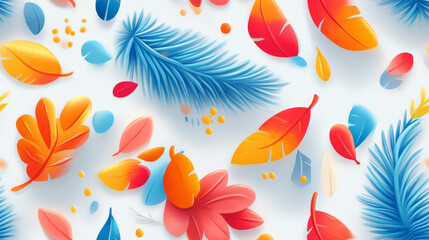 Fototapeta premium Multicolored abstract seamless floral pattern