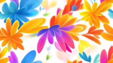 Fototapeta premium Multicolored abstract seamless floral pattern
