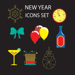 New year Icons set. 03.eps