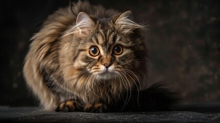 A hilarious moment captured  cat s surprised expression and fluffed fur showcase its personality