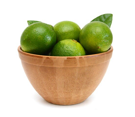 Fresh ripe lime isolated on white background