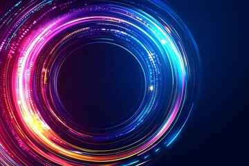 Obraz premium Abstract Neon Lights Circular Background