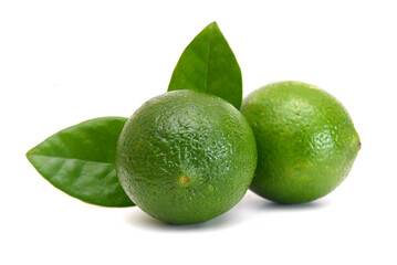 Fresh ripe lime isolated on white background