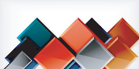 Square shape color abstract geometry. Vector Illustration For Wallpaper, Banner, Background, Card, Book Illustration, landing page