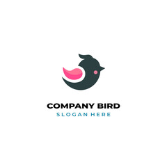simple colored little bird logo for brand