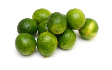 Fresh ripe lime isolated on white background
