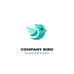 simple colored little bird logo for brand