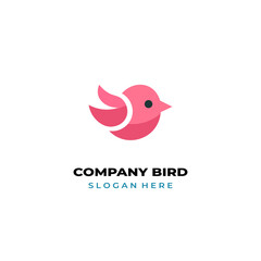 simple colored little bird logo for brand