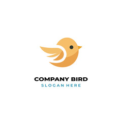 simple colored little bird logo for brand