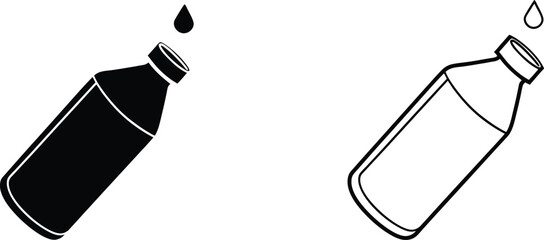 Water Bottle Icon Silhouette Design Graphic