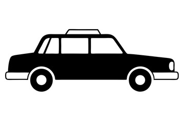 Taxi cab silhouette vector.