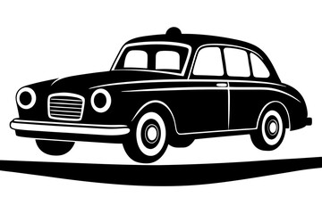 Taxi cab silhouette vector.