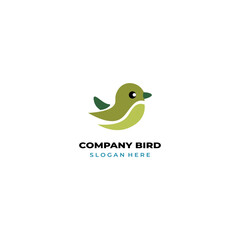 simple colored little bird logo for brand