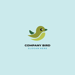 simple colored little bird logo for brand