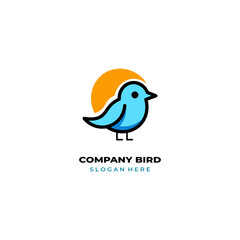 simple colored little bird logo for brand