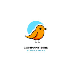 simple colored little bird logo for brand