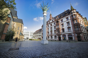 Leipzig, Nikolaisäule am Nikolai Kirchhof