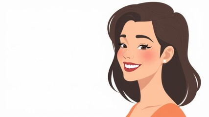 Laughing woman mouth with beautiful healthy white teeth on a white background. Place for text