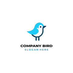 simple colored little bird logo for brand