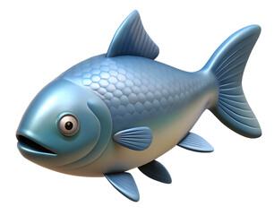 Naklejka premium Realistic 3D Fish, Cute Underwater Creature, generative Ai