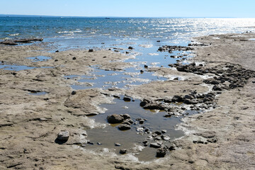 Stone beach midday Lake Erie fall 2024