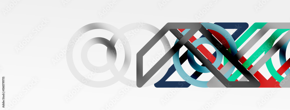 Aufkleber abstract background - colorful circle lines technology or business digital template
