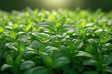 Obraz premium Lush Green Foliage in Soft Sunlight