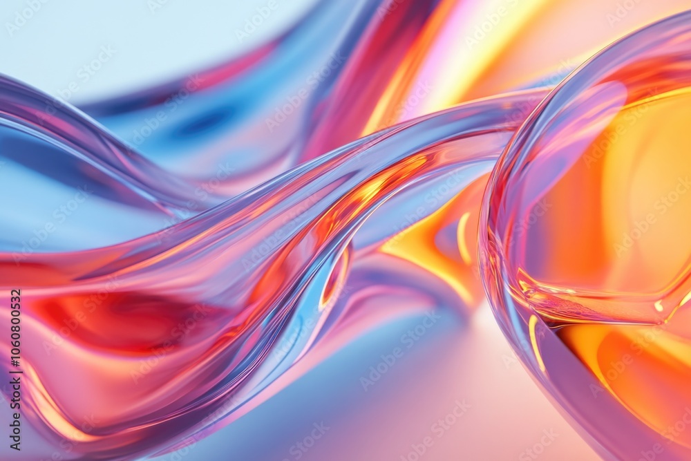 Aufkleber A macro shot of a vibrant, fluid substance with intricate patterns and colors