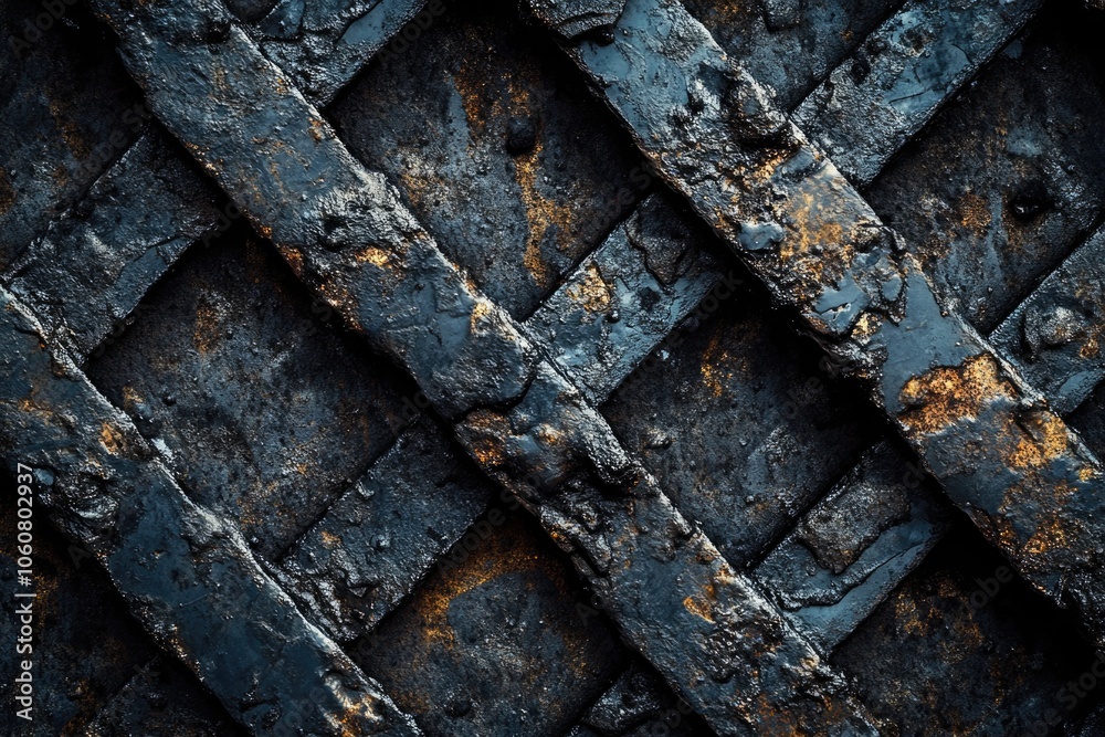 Poster close-up of a metal surface showing signs of rust