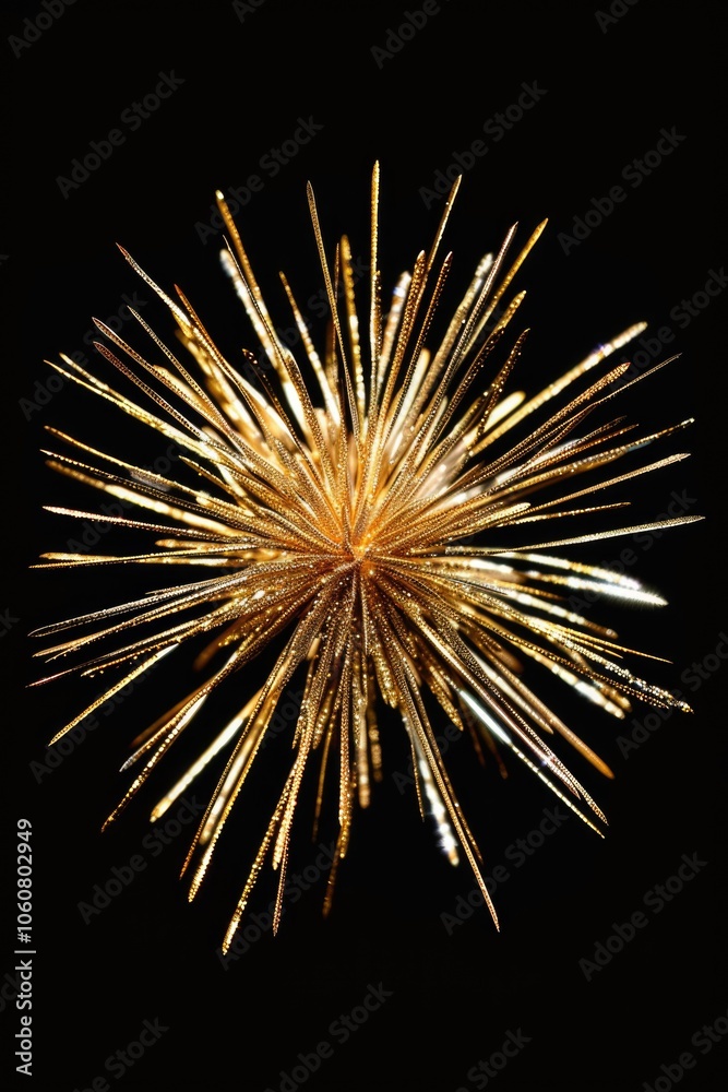 Poster a single firework explodes in the night sky against a dark background