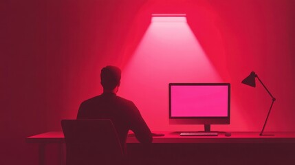 Creative Workspace Design with Bold Ambient Lighting