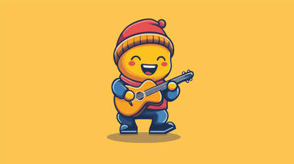 cartoon enjoy the gitar