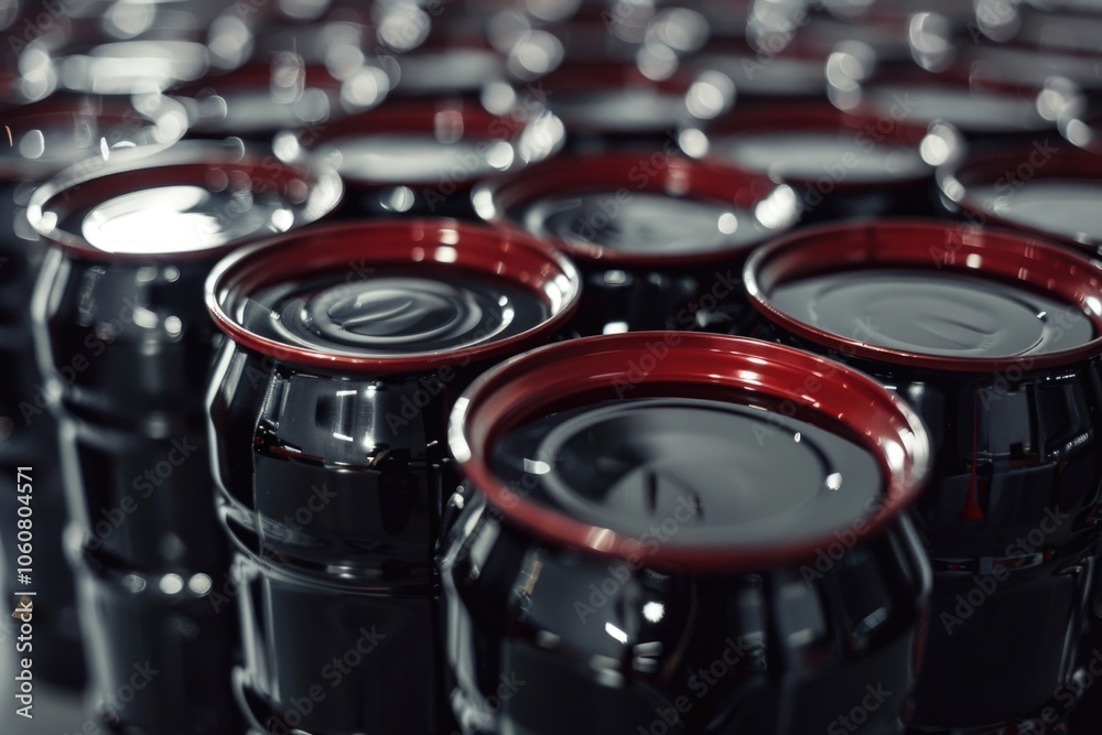 Poster a detailed view of several empty soda cans