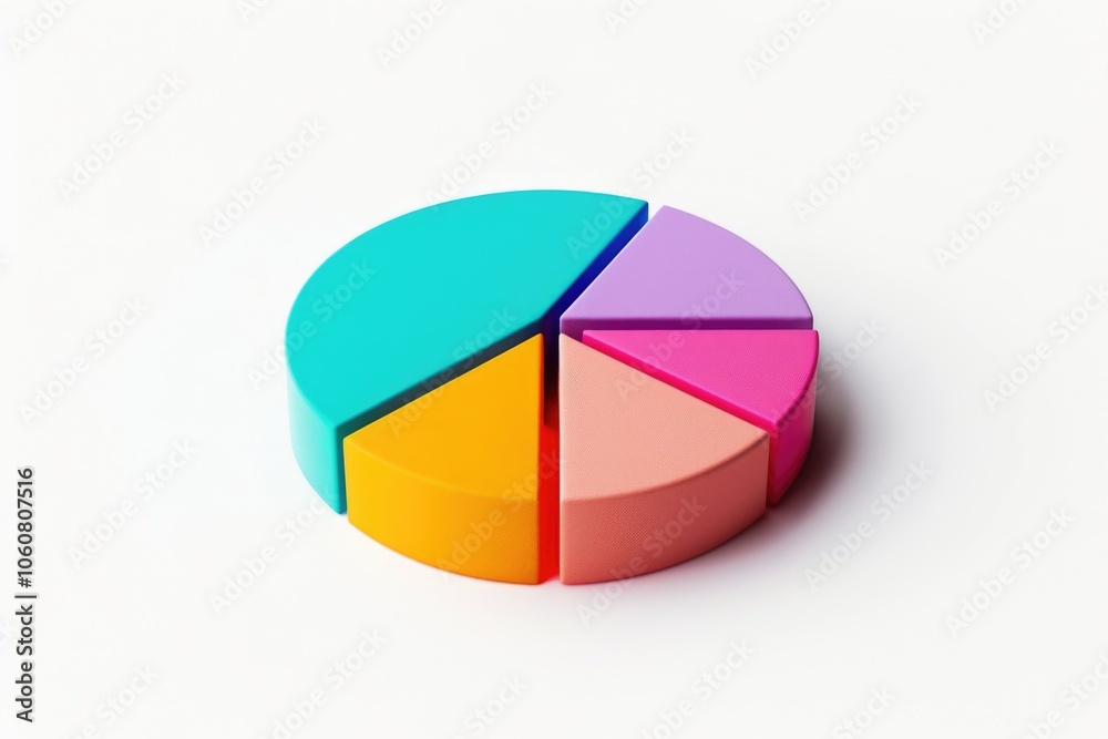 Aufkleber A colorful pie chart displayed on a clean white background, perfect for illustrating statistical data or presenting information in an engaging way