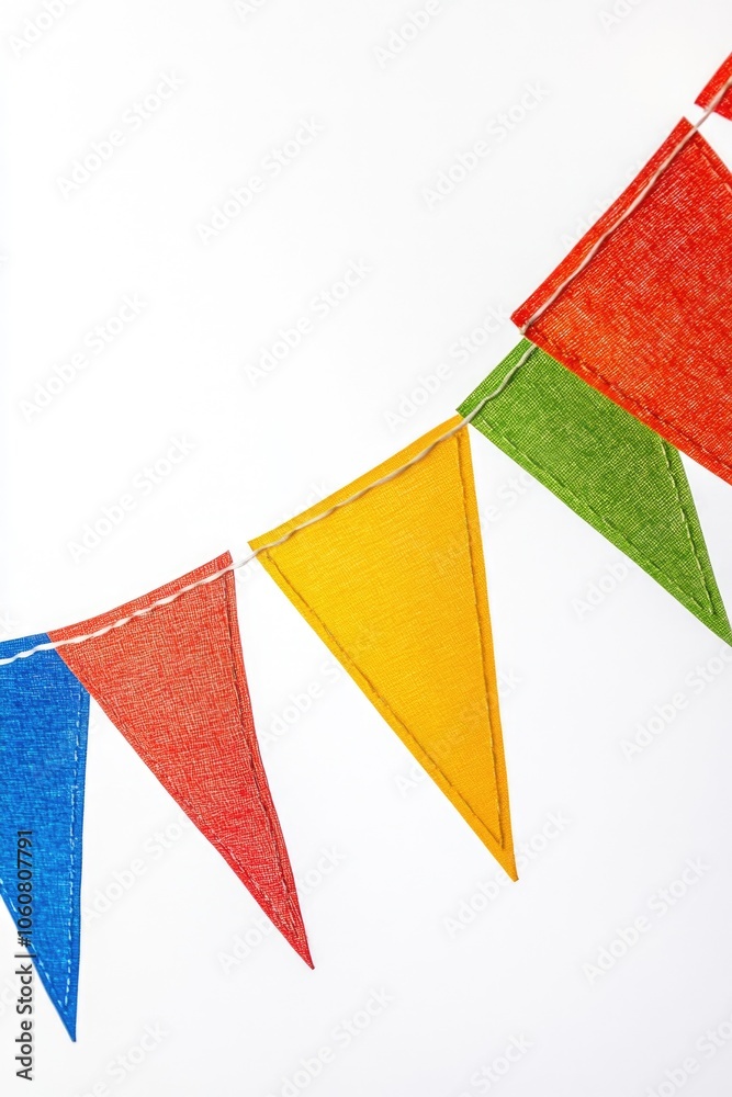 Aufkleber a collection of colorful flags suspended from a string, perfect for decoration or illustration