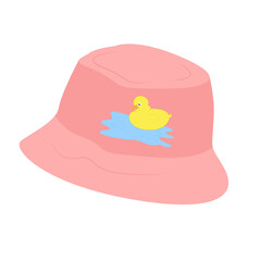 Pink bucket hat with duck design