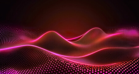 Abstract red background with a polygonal grid and dots for a technology concept vector illustration design. Green abstract digital backdrop, big data network connection, or global video wave.	