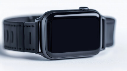Fototapeta premium Fitness smartwatch displaying heart rate graph and digital metrics on a sleek modern design, isolated on a white background.