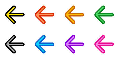 Vector single arrow chevron left icon. Black, white background. Perfect for app and web interfaces, infographics, presentations, marketing, etc.