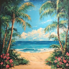 Fototapeta premium Tropical Beach Banner