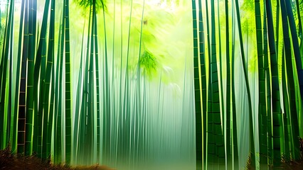 Fototapeta premium Lush Bamboo Forest Serenity Tranquility Nature Greenery Light Fresh Air