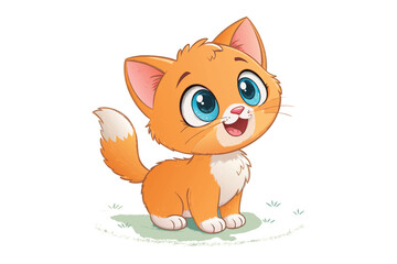 happy Cute Cat Illustration vector