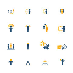 Universal business management and human resources icon set. Universal icons for web and mobile. Vector.
