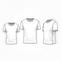 Blank T-Shirt Template for Custom Designs, Classic Crew Neck Style, Ideal for Mockups, Versatile Unisex Fit, Perfect for Graphic Designers
