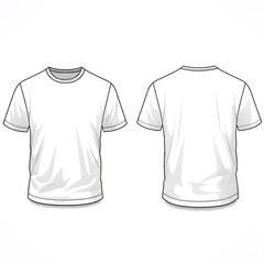 Blank T-Shirt Template for Custom Designs, Classic Crew Neck Style, Ideal for Mockups, Versatile Unisex Fit, Perfect for Graphic Designers
