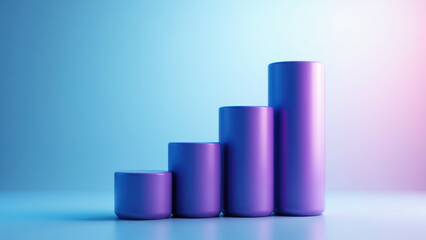 3D rendered stack of vials with increasing height.