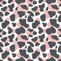 Seamless multicolored cow print vector pattern.