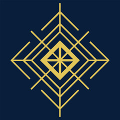 Elegant Geometric Art Deco Logo with Filigree Lines &ndash; Ornamental Design.