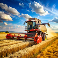 Fototapeta premium harvester in the filed